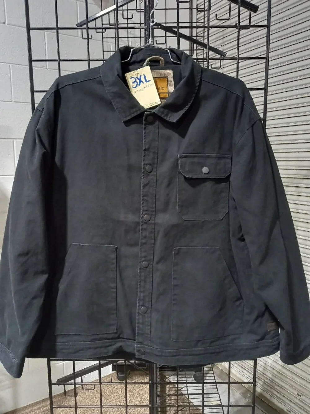 Concealed Carry Flannel Lined Canvas Shirt Jacket - Black | 3XL